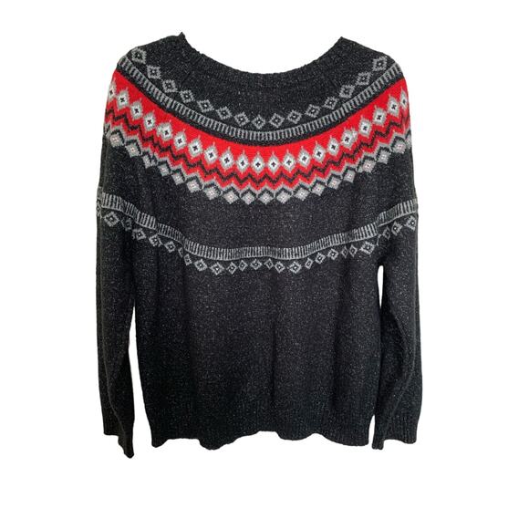 Weatherproof Vintage Faire Isle sweater gray and red size xl - Picture 3 of 4